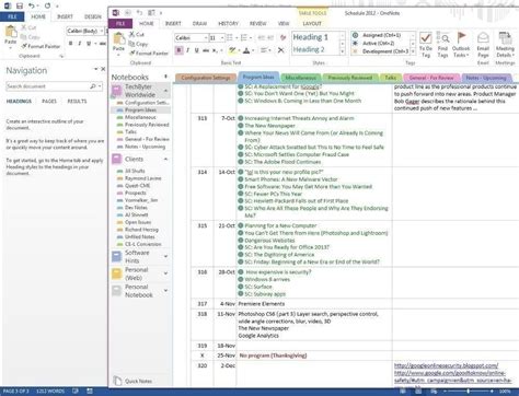 Onenote Templates For Project Management
