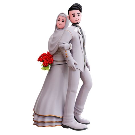 3d Character Wedding Couple Illustration 8851824 Png