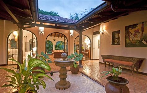 Balcony Mediterranean Style House Plans Hacienda With Courtyard Mexican