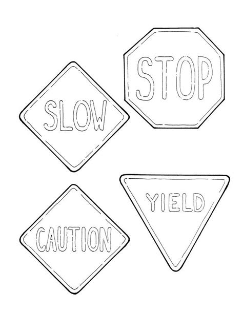 Stop Sign Coloring Page Signs Coloring Pages Safety Sign Stop Road