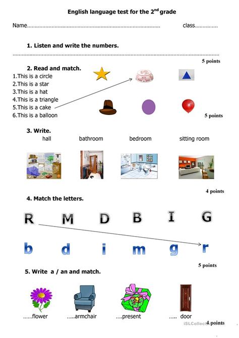 Second grade grammar worksheets help your child know what to say and how to say it. English language test for the 2nd grade worksheet - Free ESL printable worksheets made by teachers