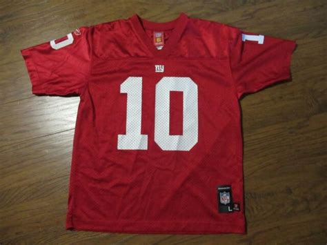 Eli Manning 10 New York Giants Red Football Jersey Kids 14 16 Large