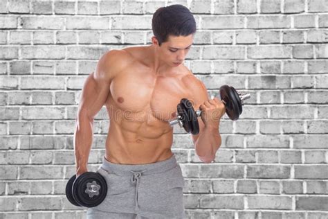 Muscles Biceps Bodybuilder Bodybuilding Flexing Strong Muscular Stock