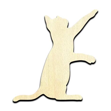 Laser Cut Out Wood Cat Wood Shape Craft Supply Unfinished Laser Cut