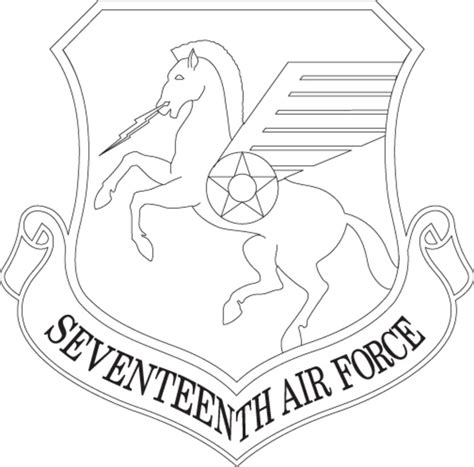 17th Air Force Shield Black And White