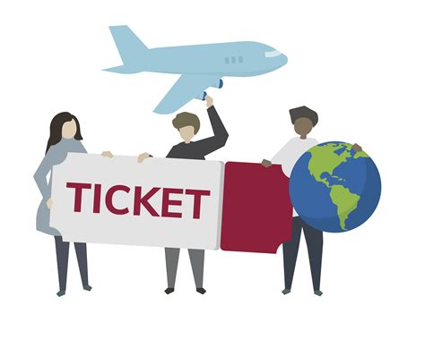 World Travel Airplane Ticket Illustration Download Free Vectors