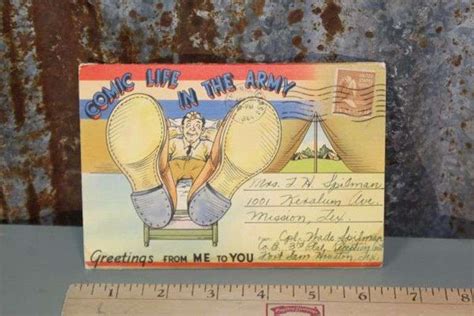 Really Cool Comic Life In The Army Camp Snapshots Fold Out Greetings Postcard Fold Out Version