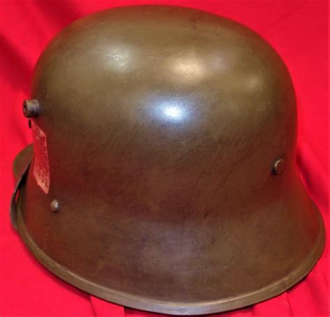 Ww1 Era M17 Austro Hungarian Steel Helmet Browngreen ‘grease Painted