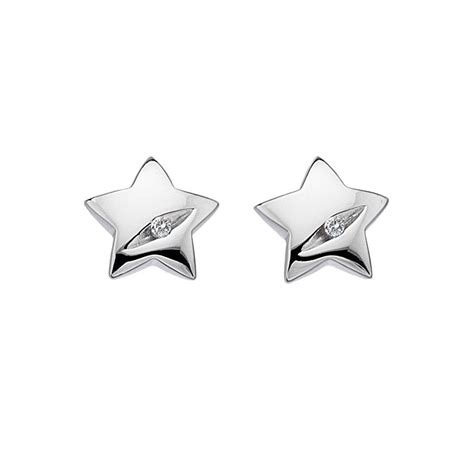 Hot Diamonds Shooting Stars Silver Star Earrings De323