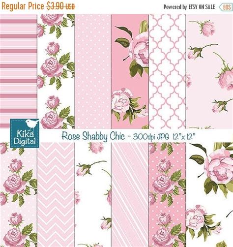 Pink Shabby Chic Digital Papers Digital Scrapbook Papers Etsy