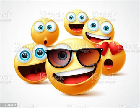 Smileys Emojis Célèbre Concept De Vecteur De Célébrité Célèbre Smiley