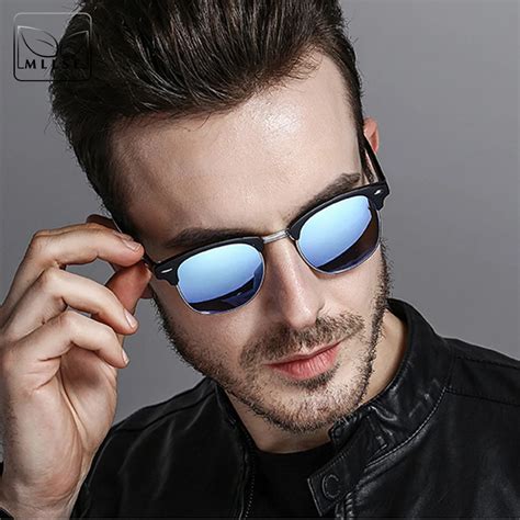 Mllse Fashion Sunglasses For Men Personality Metallic Mirror Frame Vintage Sun Glasses Uv400