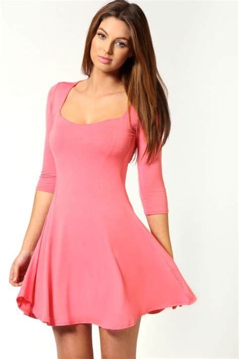 Long Sleeve Skater Dress Picture Collection