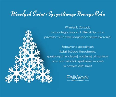 Fallwork Fallwork O Firmie Aktualności WesoŁych ŚwiĄt I