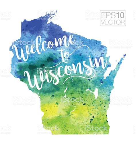 A Highly Detailed Vector Map Of The Us State Of Wisconsin With A