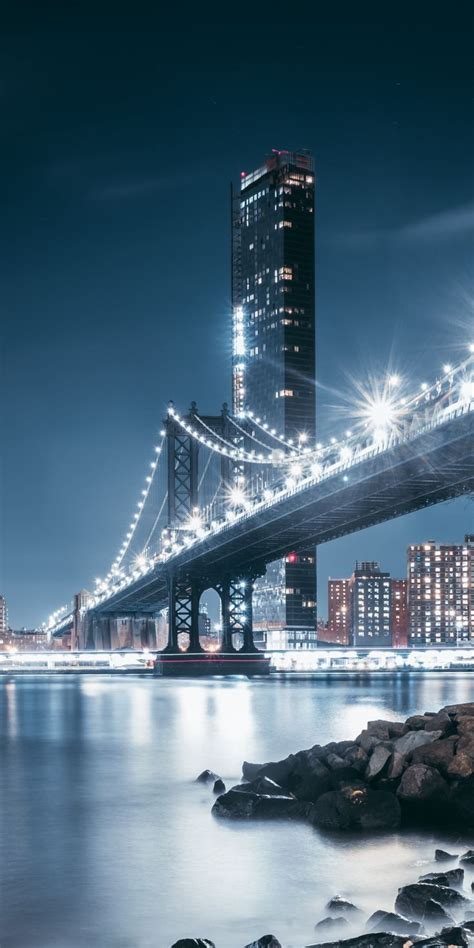 Bridge Architecture Buildings Night 1080x2160 Wallpaper Cityscape