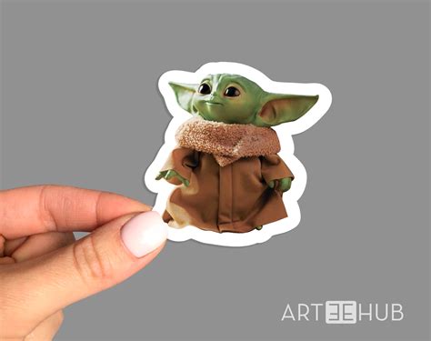 Baby Yoda Sticker Baby Yoda Decal Star Wars Sticker Yoda Etsy