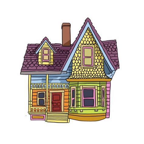 Colorful House Digital File Etsy Disney Paintings Up The Movie Up
