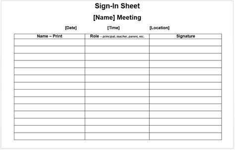11 Free Sample Meeting Attendance Sheet Templates Printable Samples