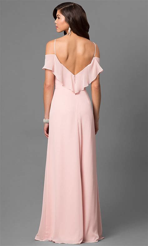 Blush Pink Cold Shoulder Long Prom Dress Promgirl Blush Bridesmaid