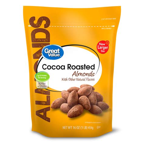 Great Value Cocoa Roasted Almonds 16 Oz