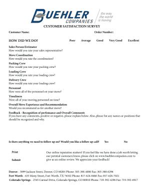 printable customer satisfaction survey form templates