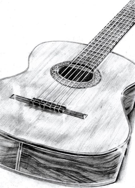 Pencil Drawing Guitar By Robyn Fear Pencil Drawings Art Drawings