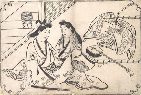 Hishikawa Moronobu Two Lovers Japan Edo Period 16151868 The