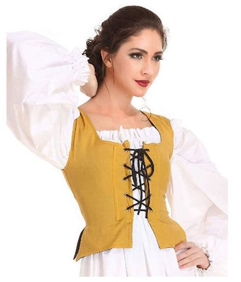 Medieval Wench Pirate Renaissance Cosplay Costume Peasant Bodice Designed For Genuine