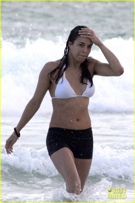 Michelle Rodriguez Shows Off Her Armpit Hair During Beach Vacation With