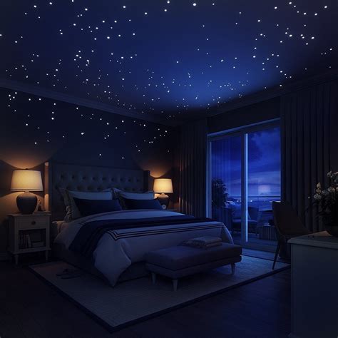Beautiful Starry Night Sky Themed Wall Decal Space Themed Bedroom