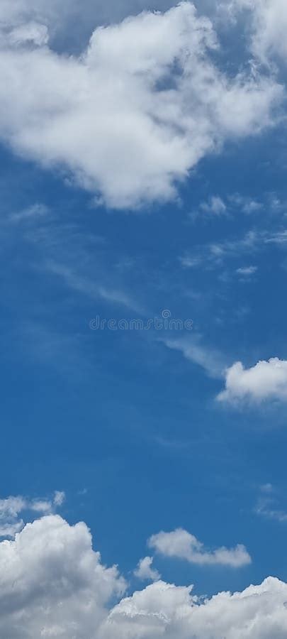 Glorious Blue Skies Turquoise Blue Skies With White Clouds Stock Photo