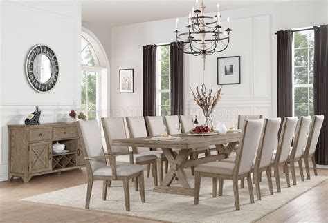 Upgrade your dining table with distinctly different chairs. Rocky Dining Table 72860 in Gray Oak by Acme w/Options