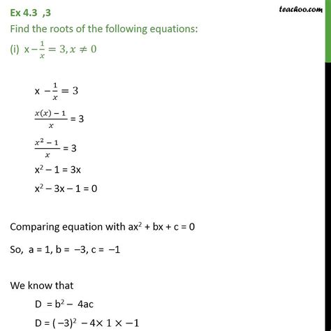 Question 3 I Find Roots Of X 1 X 3 [quadratic Equations]