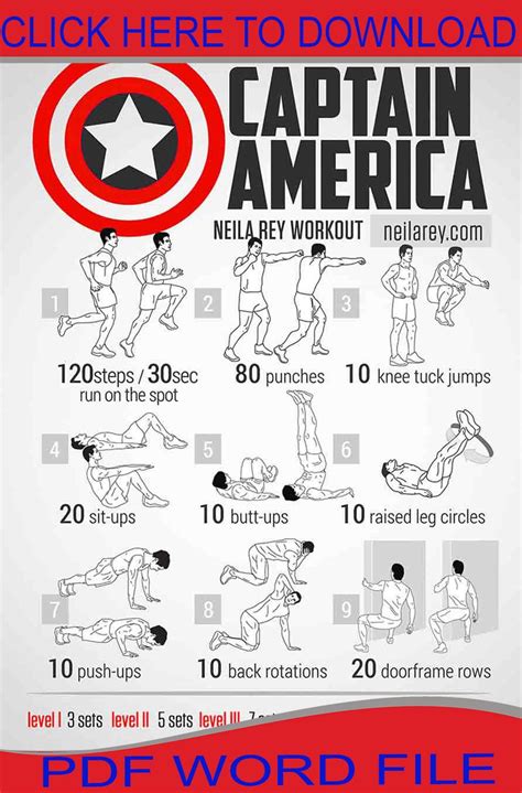 300 Workout Superhero Workout Captain America Workout Neila Rey Workout