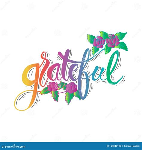 Grateful Hand Drawn Postcard Vector Lettering For Thanksgiving Day