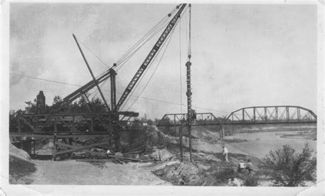 Early Construction Of The Brazos River Bridge In Richmond Texas