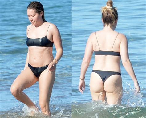 Ashley Tisdale Sexy In Tiny Black Bikini In Maui 12 Photos The