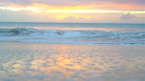 Amazing Beautiful Sunset On An Exotic Caribbean Beach Stock Footage