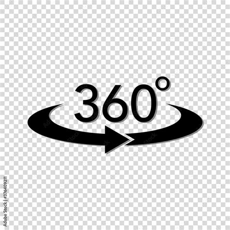 360 Degree Vector Icon Set Round Arrow Rotation Symbol Full View