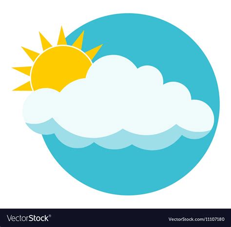 Weather Icon With Sun And Clouds Royalty Free Vector Image