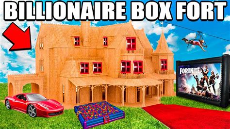 We build an epic box fort with an awesome fortnite nerf war! WORLDS BIGGEST BILLIONAIRE BOX FORT CHALLENGE! 24 Hour ...