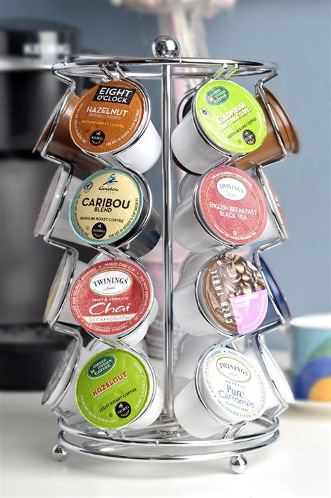 K Cup Coffee Pod Storage Spinning Carousel Holder 24 Ct Chrome