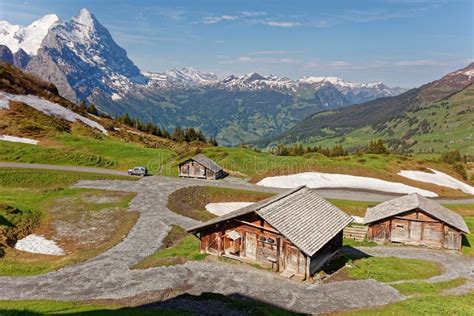 Views Grom Grosse Scheidegg Towards Grindelwald Stock Photo Image Of