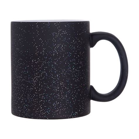 Magic Mug 330 Ml Black Matte With Glitter For Sublimation Black Mugs