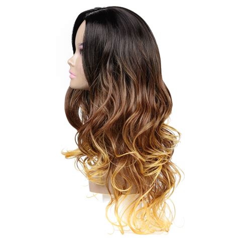 fashion wavy ombre long straight curly hair full wigs blonde cosplay party wig ebay