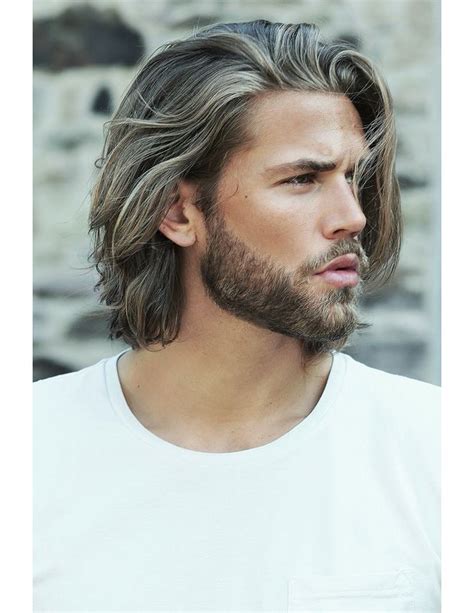 Long 14 inch gray hair men's wig. Men's Grey Stright Synthetic Hair Wigs Capless