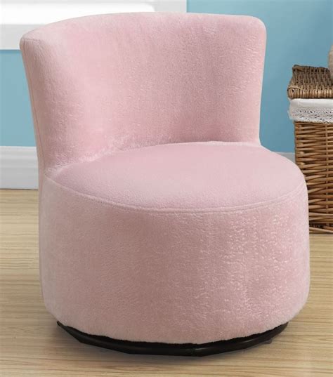 Fuzzy Pink Fabric Juvenile Swivel Chair 8152 Monarch