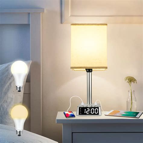 Table Lamp Bedside Table Lamps With 4 Usb Ports And Ac Power Outlets