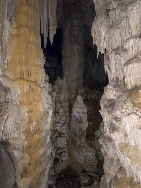 Stalactites Stalagmites And Large Calcareous Pillars Inside The Cave